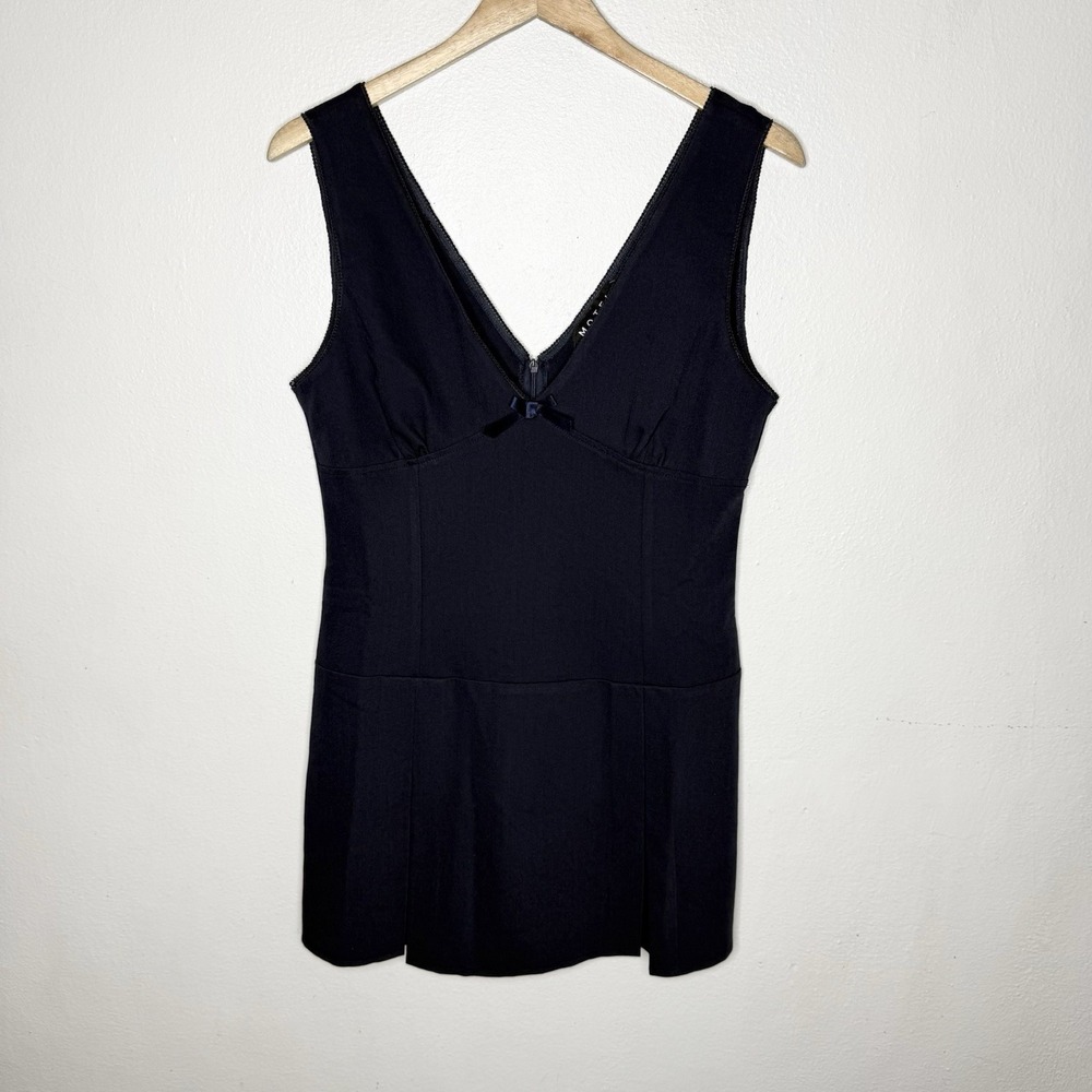 New Motel Ristia Dress Tailoring Navy Blue Womens Large Mini Preppy Babydoll - Picture 1 of 10